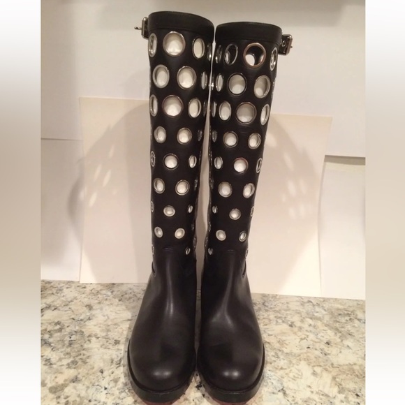 Christian Louboutin apollobotta grommet riding boots knee high black 37/6.5 - Picture 7 of 12